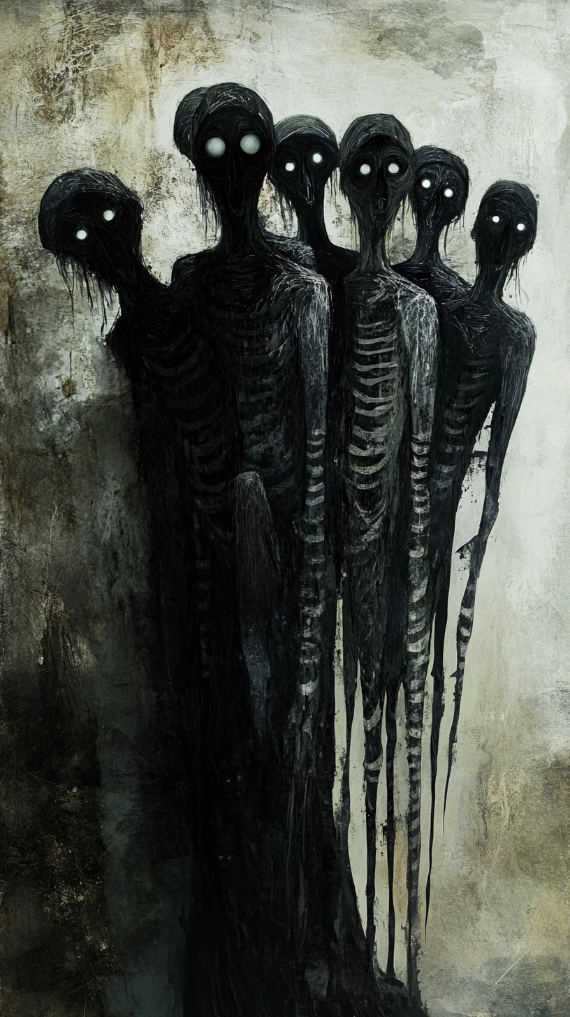Striped creature splitting through surreal gothic fantasy space