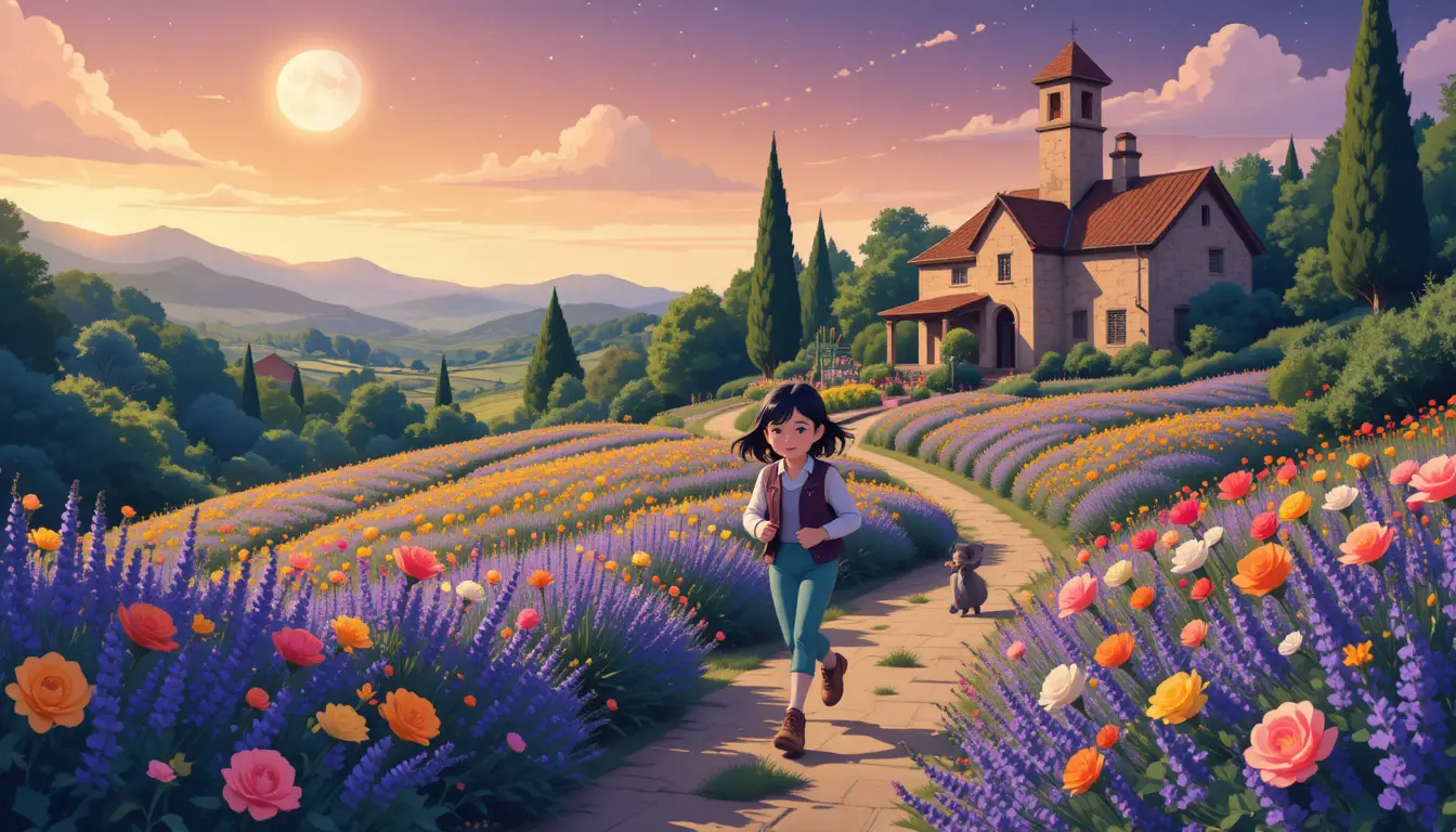 Champs de Fleurs Colorées et Maison en Pierre dans la Campagne Provençale