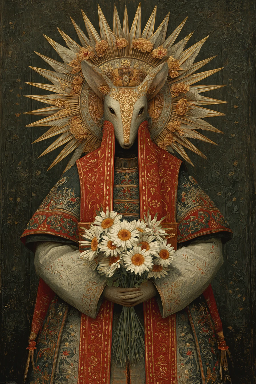 Figura do deus solar eslavo em ilustração de folclore místico