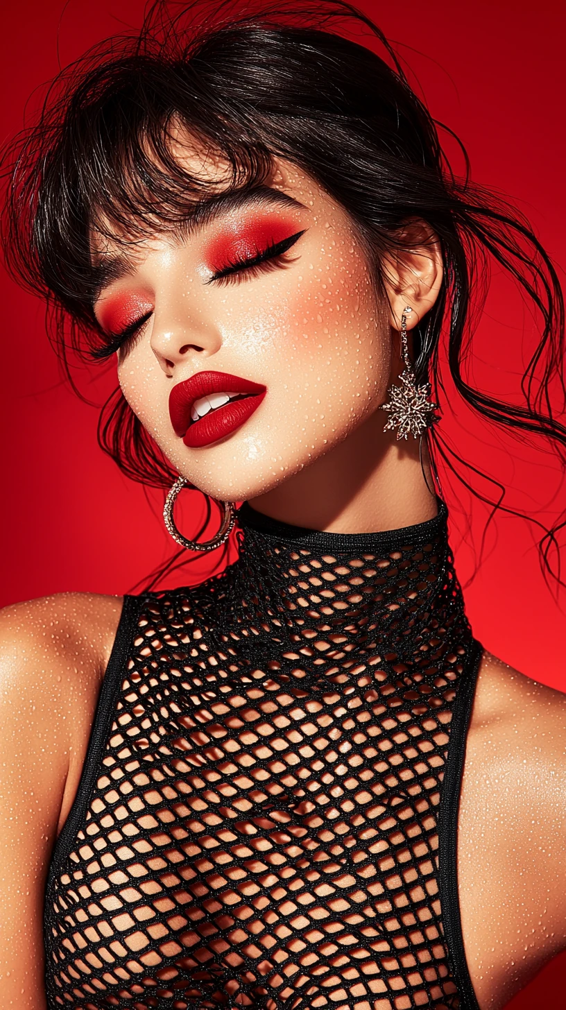 Selbstbewusstes Beauty-Porträt mit glattem Haar und kräftigen Lippen