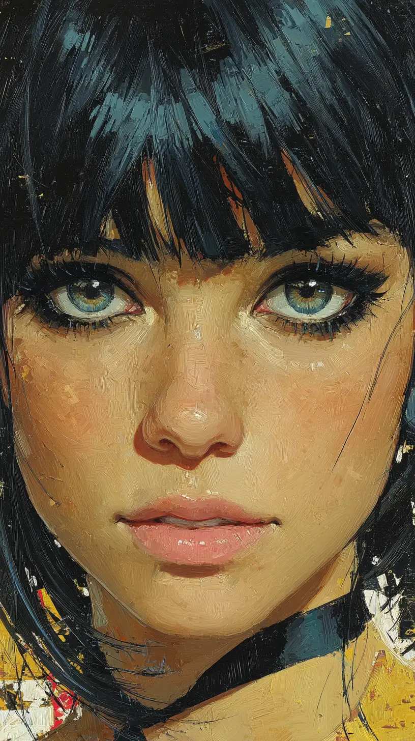 Extreme close up portrait of a serene young woman