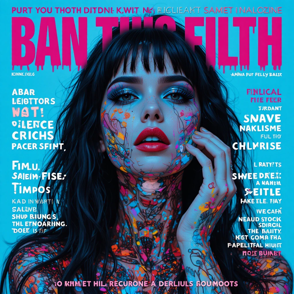 Bold graphic magazine cover with protest text design