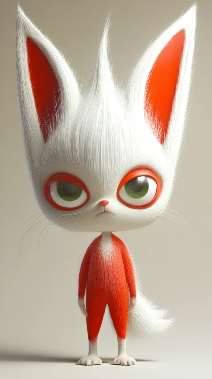 Personnage fennec cartoon 3D avec arrière‑plan pastel doux