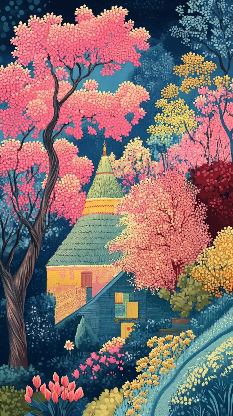 Fantasy Baba Yaga Diva In Vibrant Anime Illustration