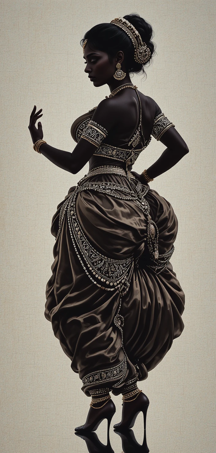 Mulher sul-asiática tradicional em pose de dança clássica