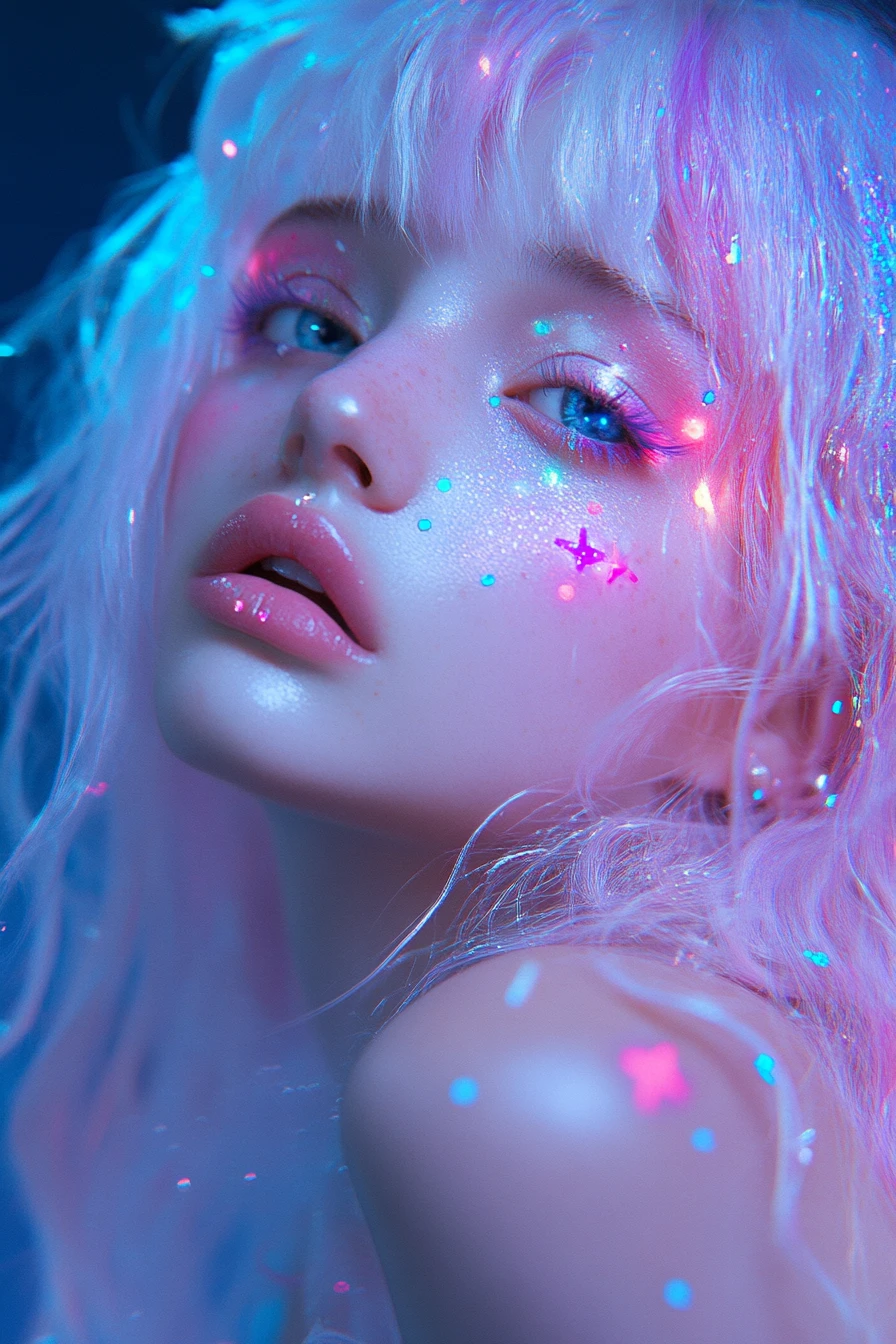 Ilustração de fantasia em tons pastéis com glamour sutil