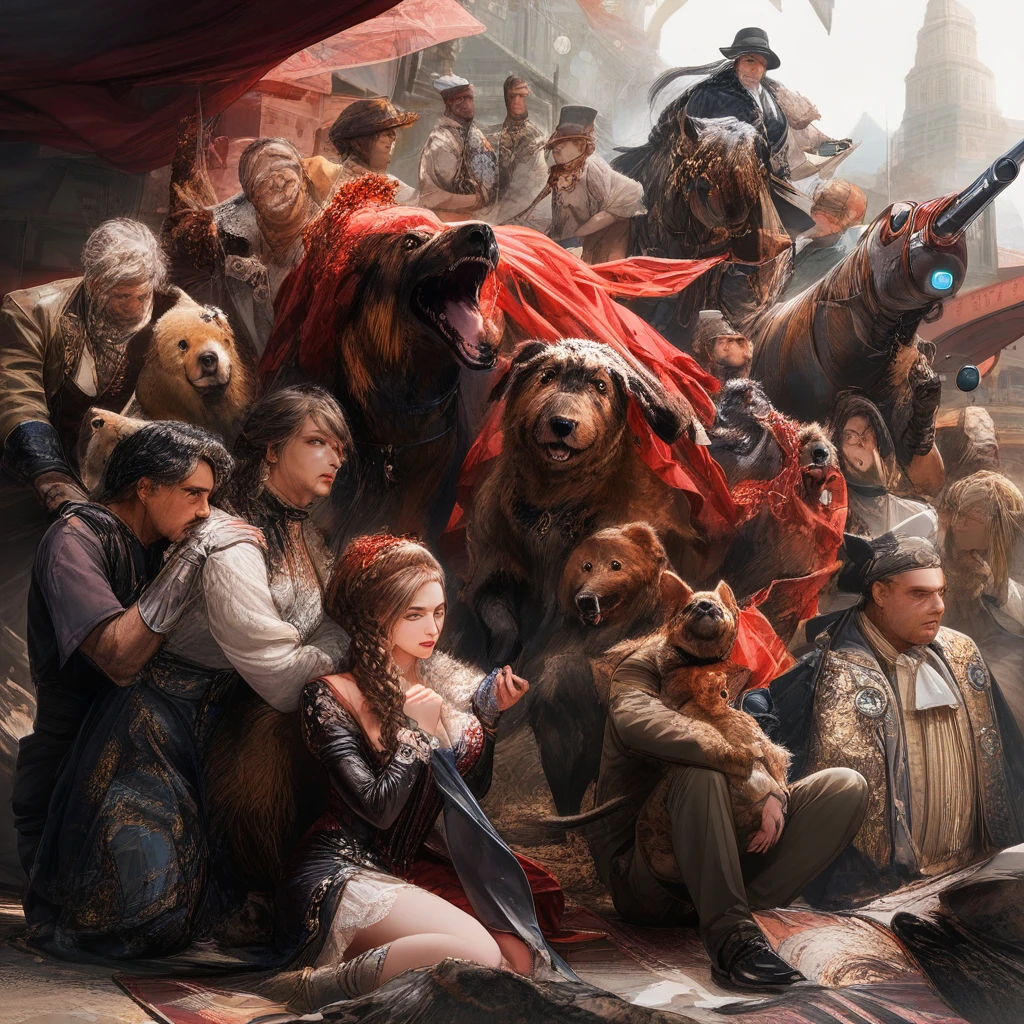Groupe d’enfants et leur chien s’amusant à la zone 51