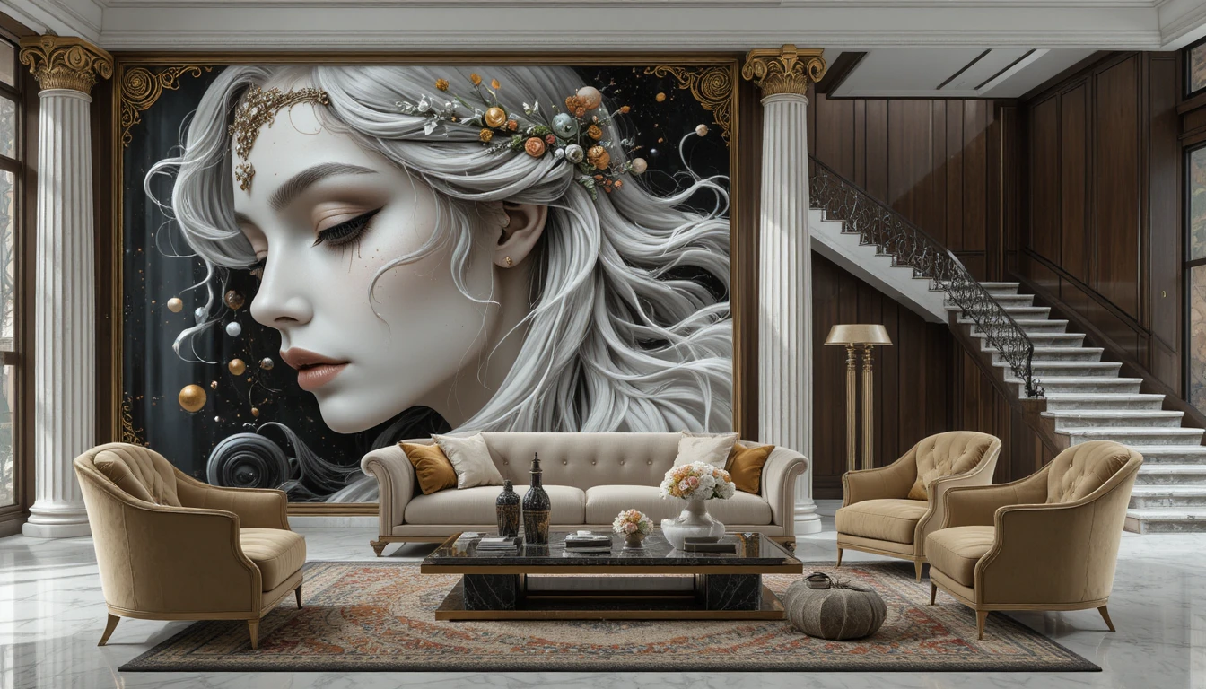 Portrait gothique d’une belle vampire en robe victorienne