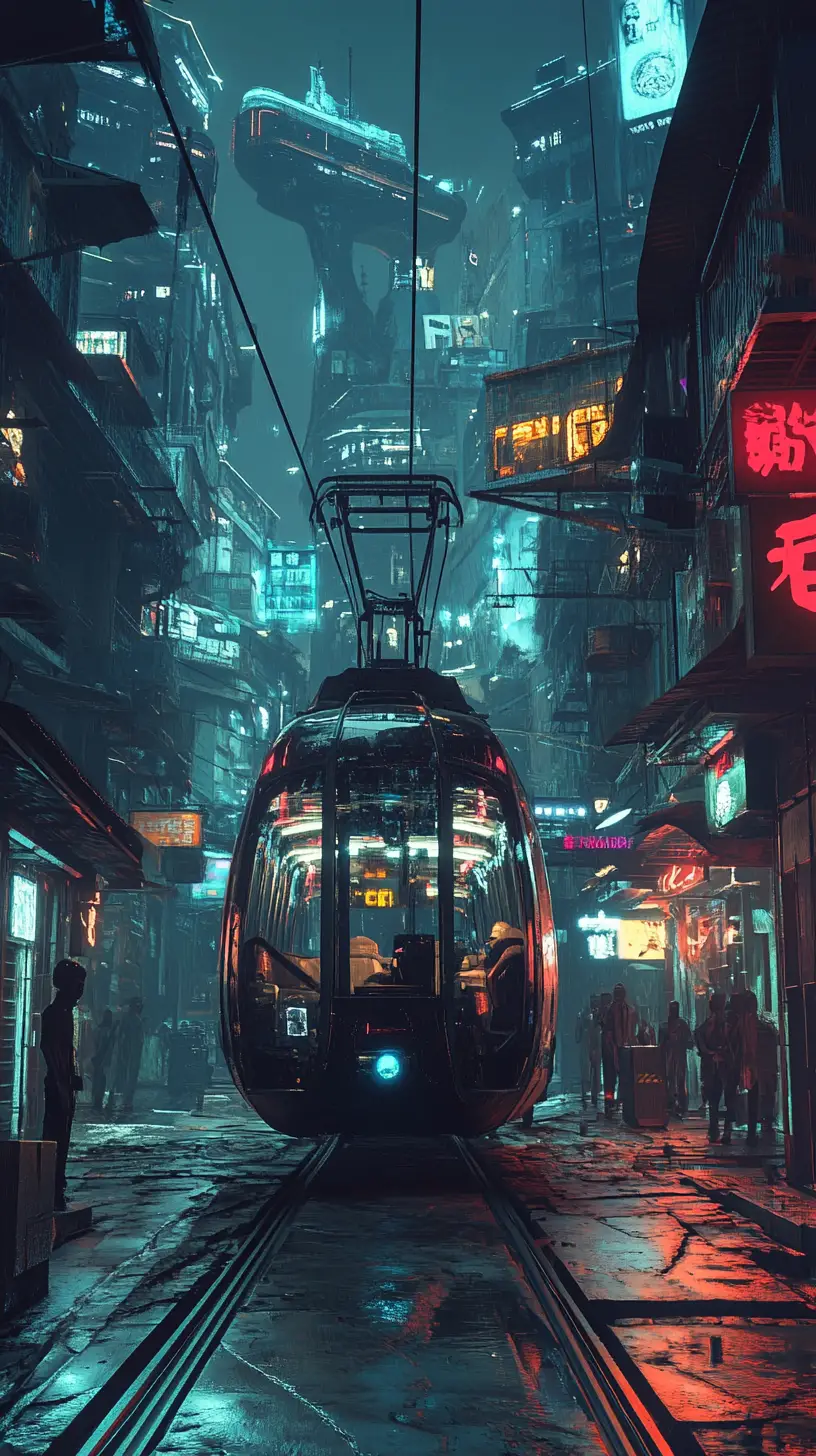 在動盪城市夜色中掙扎於存在焦慮的人