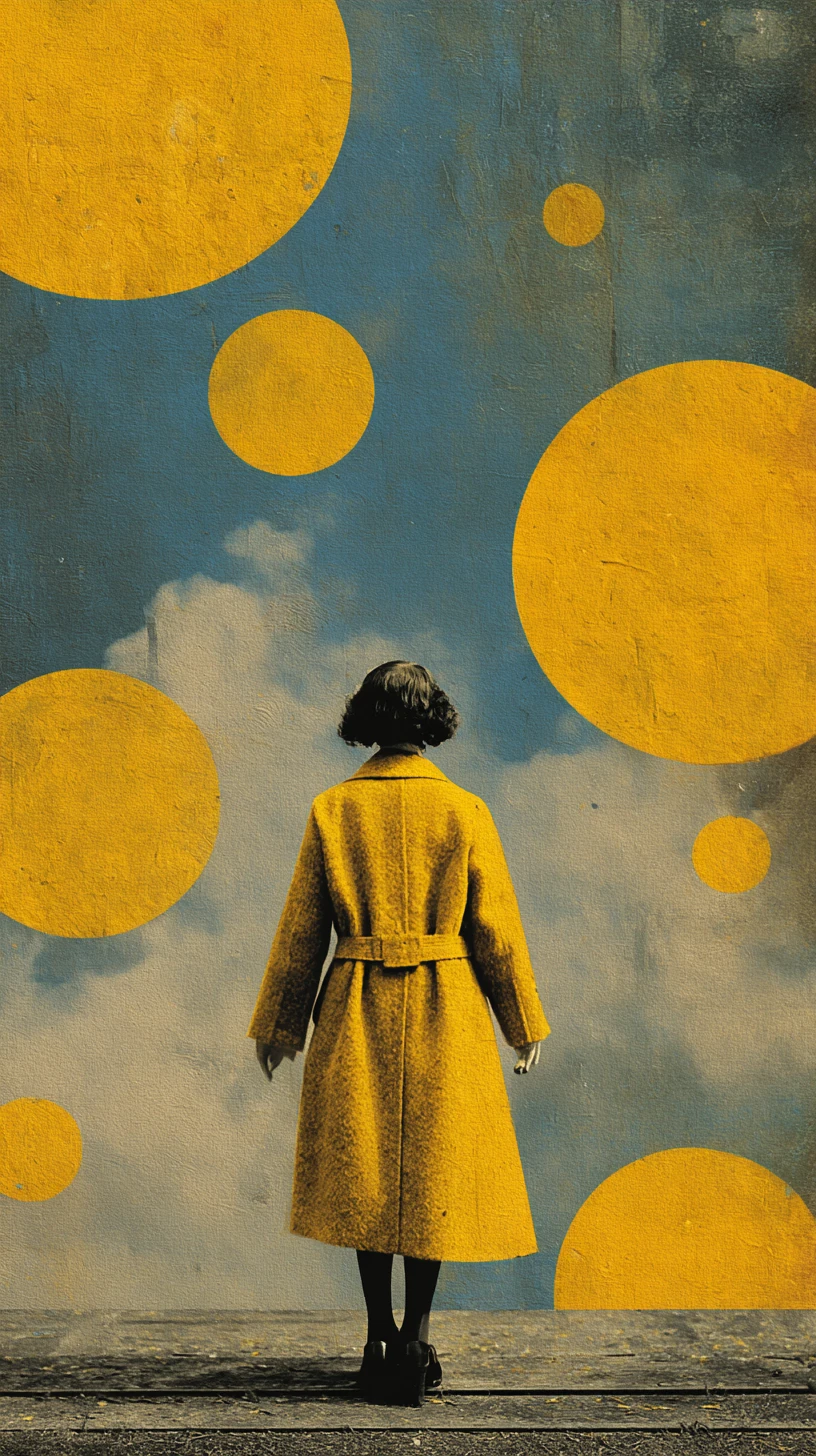 Colagem surreal minimalista que expressa felicidade e escolha pessoal