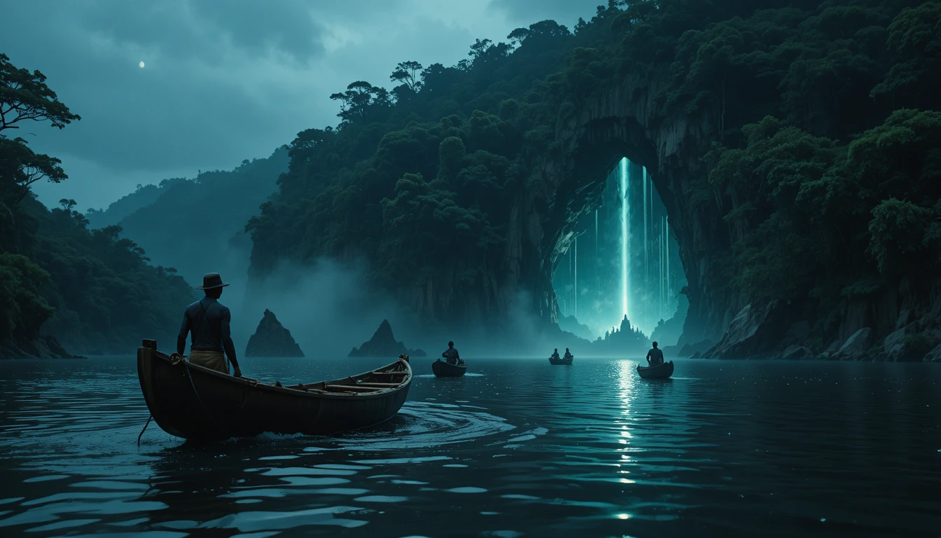 Velho pescador segue luz misteriosa no rio Congo