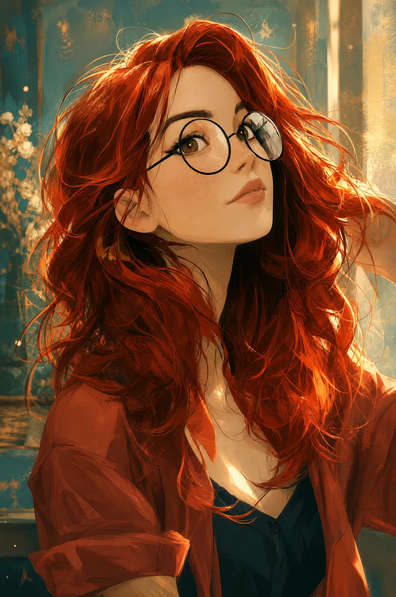 Retrato digital cativante de uma mulher bonita com profundidade