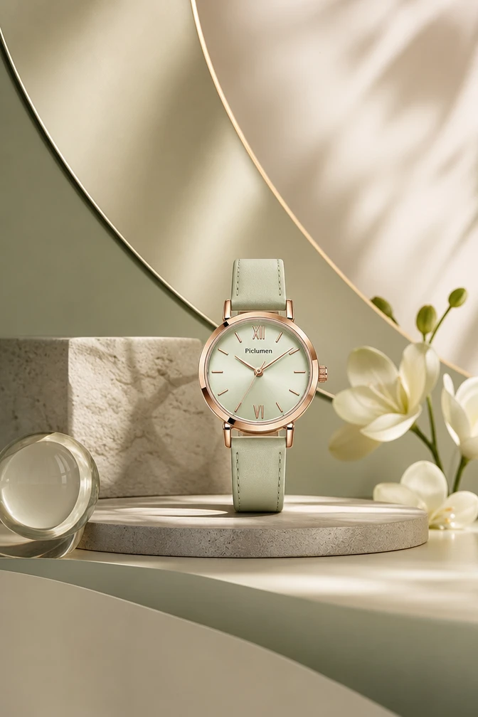 Pôster de luxo moderno minimalista com relógio feminino Piclumen