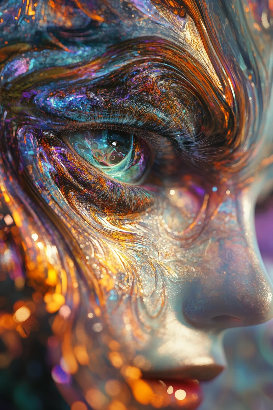 Enchanteresse mystique entrant dans un royaume de fantasy éclatant