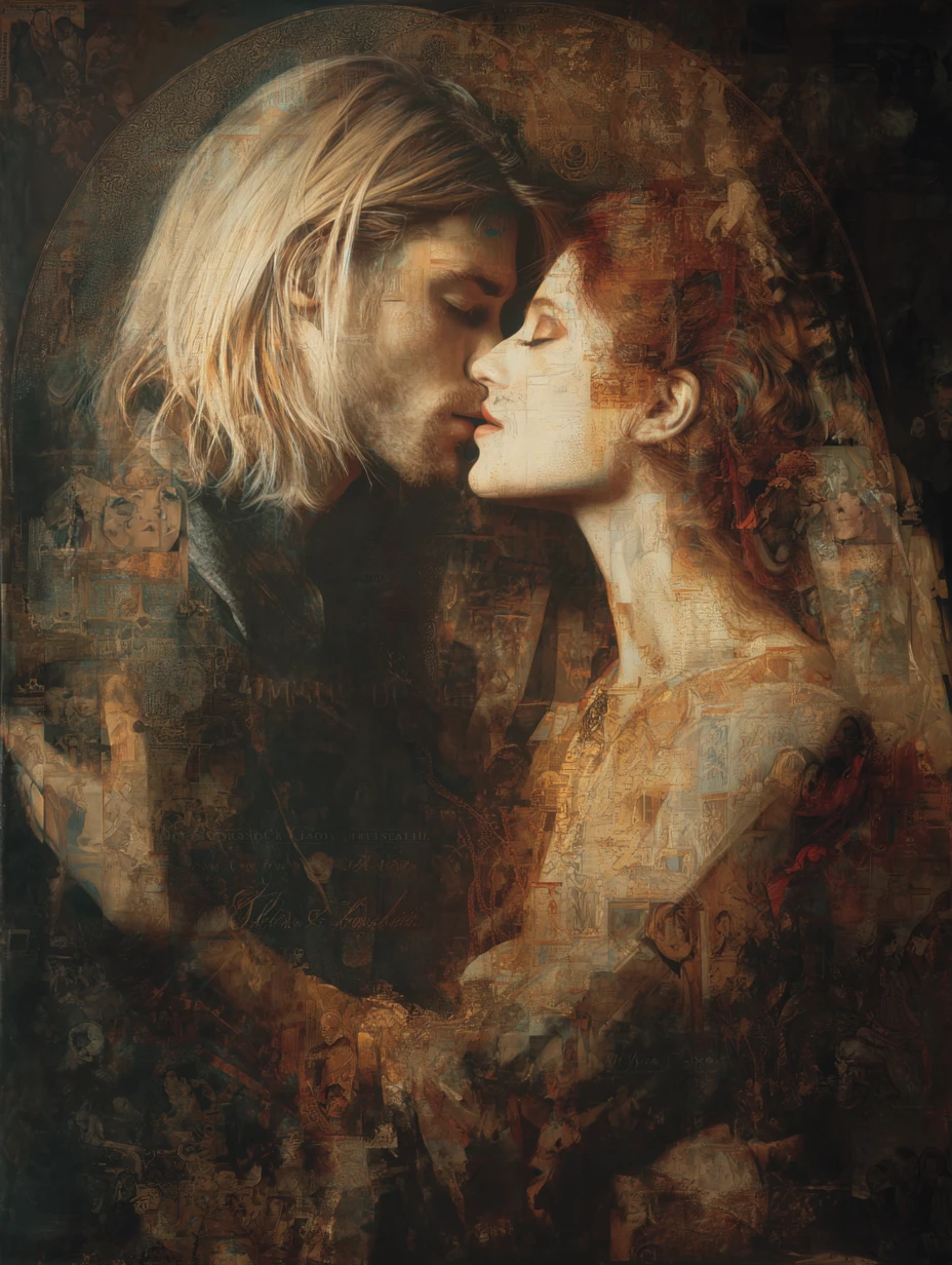 Retrato romântico de um casal em estilo fantasia dos sonhos