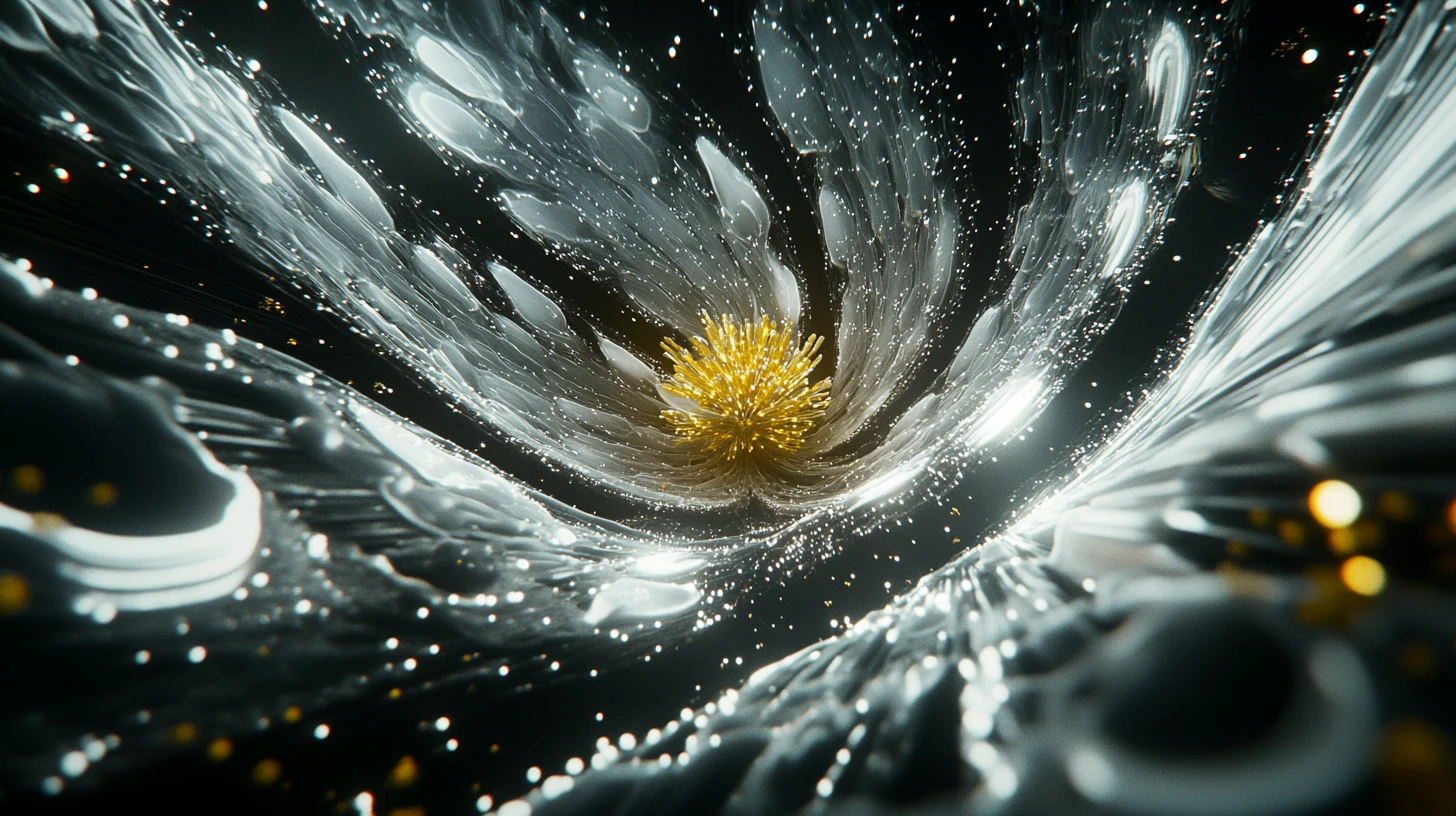 Structure florale colossale autour d’un noyau numérique gravitationnel