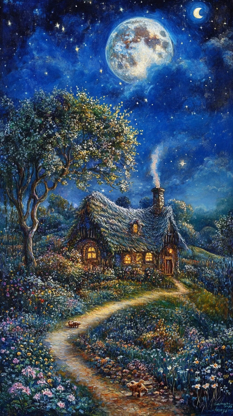 Gran topo en una esponjosa granja australiana bajo la luz de la luna