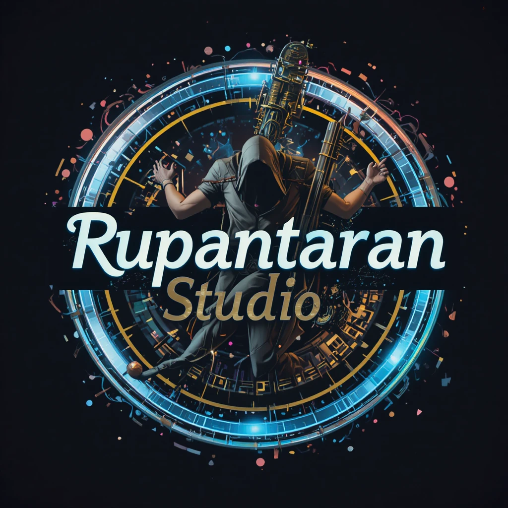 Transparentes Musikstudio-Logo für Rupantaran Studios
