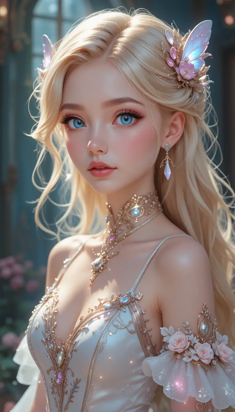Giovane fata guaritrice anime con ali luminose