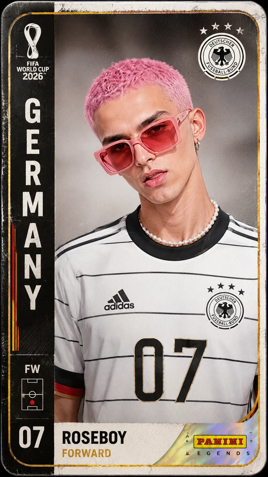 Sticker ritratto in stile Mondiale con maglia della Germania