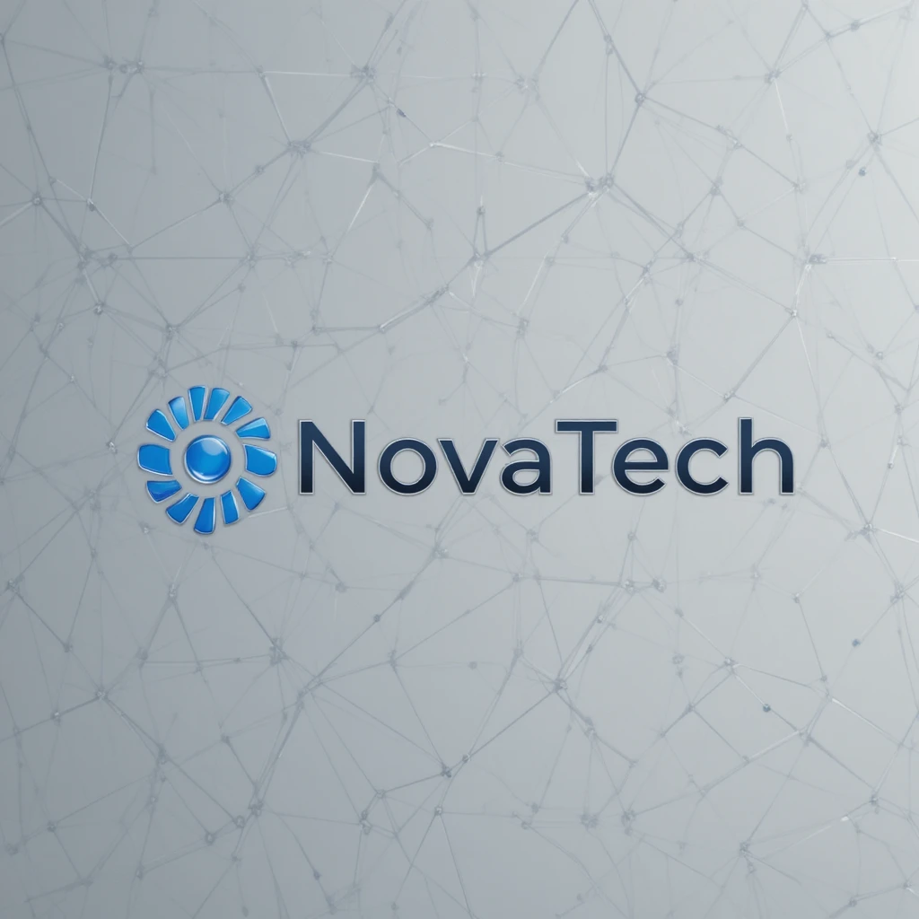 Modernes blau-silbernes NovaTech Technologie-Logo-Design