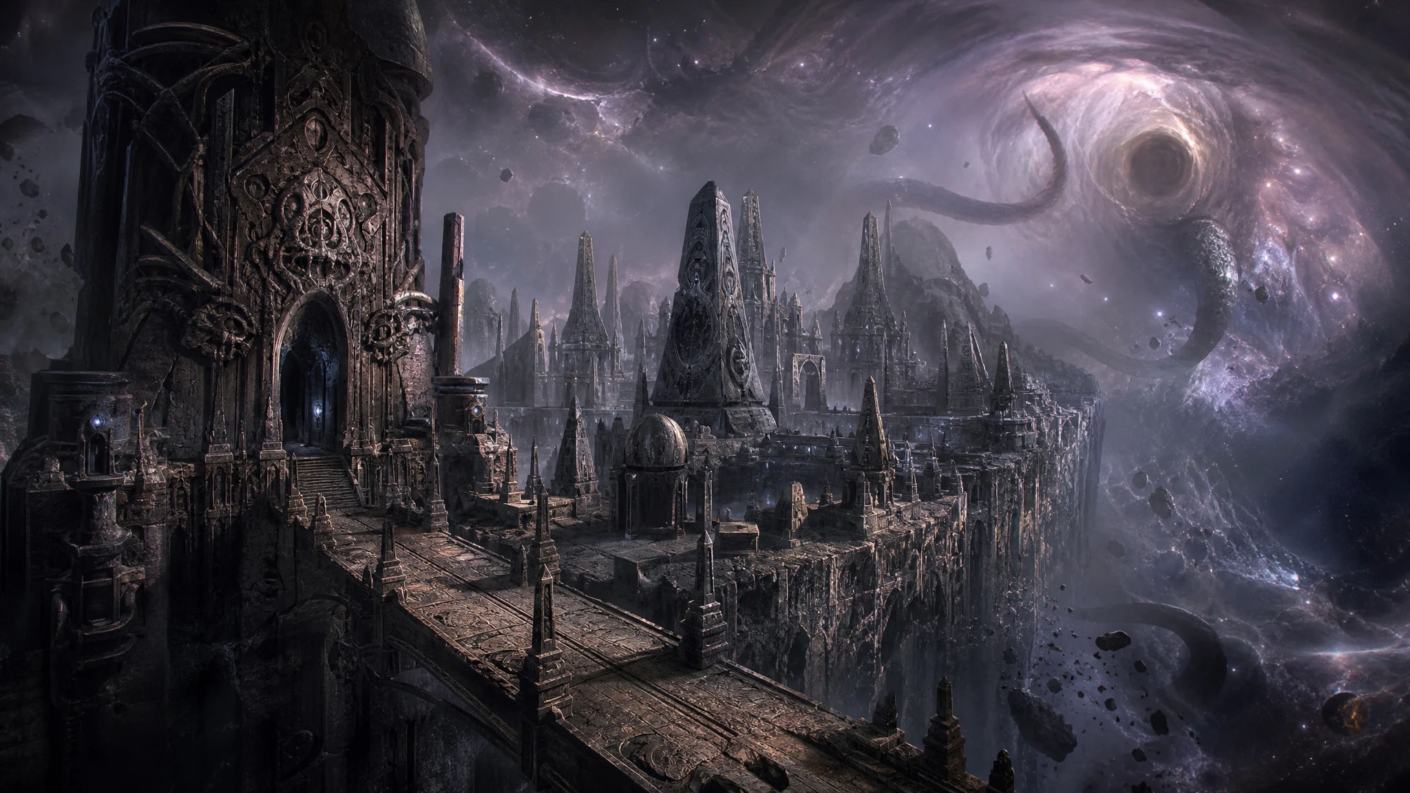 Antike Stadt am Rand eines kosmischen Abgrunds