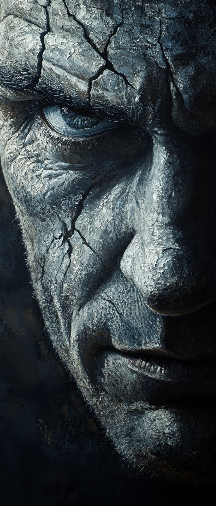 Portrait d’un roi vieillissant en éclairage dramatique impasto et clair-obscur