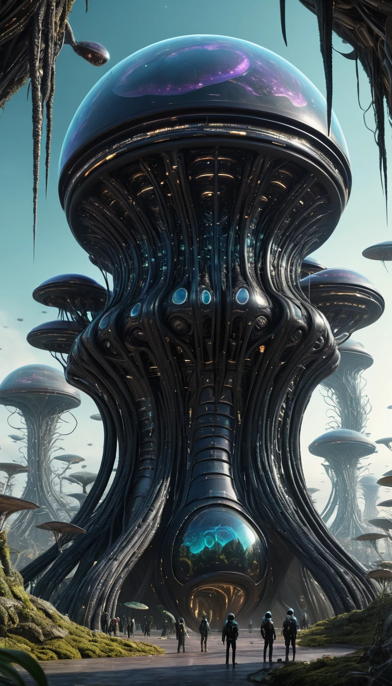 Minuscules vers extraterrestres soignant d’immenses structures organiques de vaisseaux spatiaux