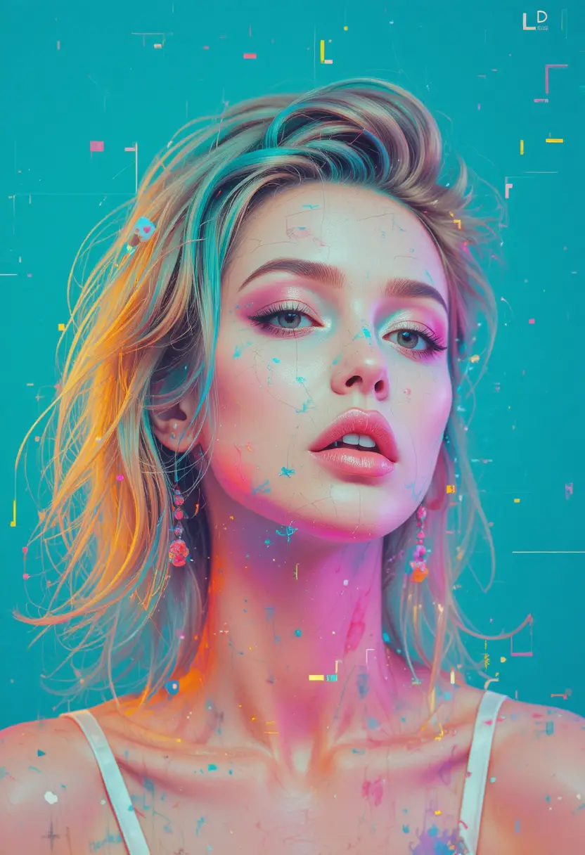 Minimalistische abstrakte digitale Kunst im eleganten, glamourösen Stil