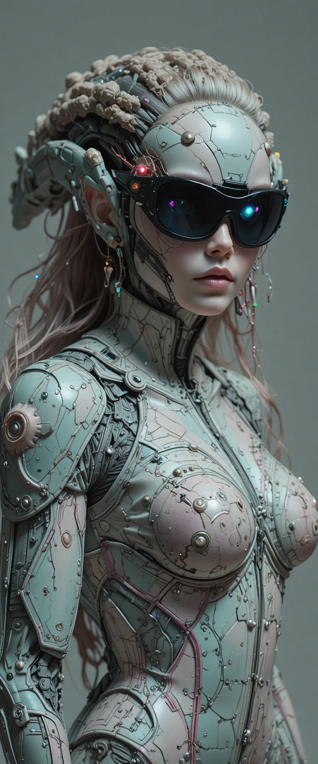 Retrato de meio corpo de um alienígena realista em estúdio