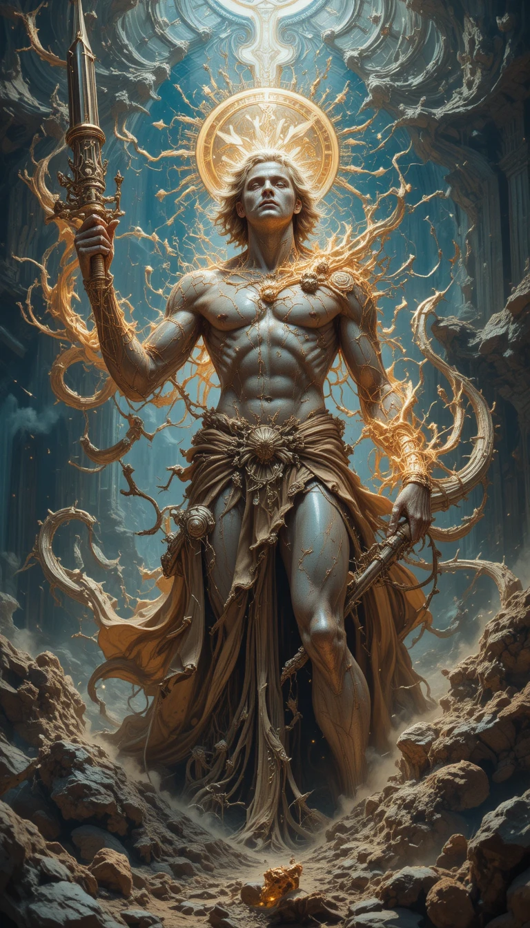 Energia cósmica em espiral em um vasto universo abstrato