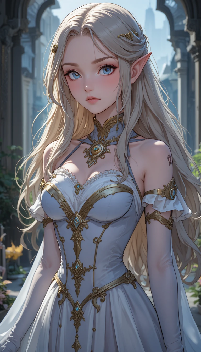 擁有精靈與幽靈血統的年輕動漫少女