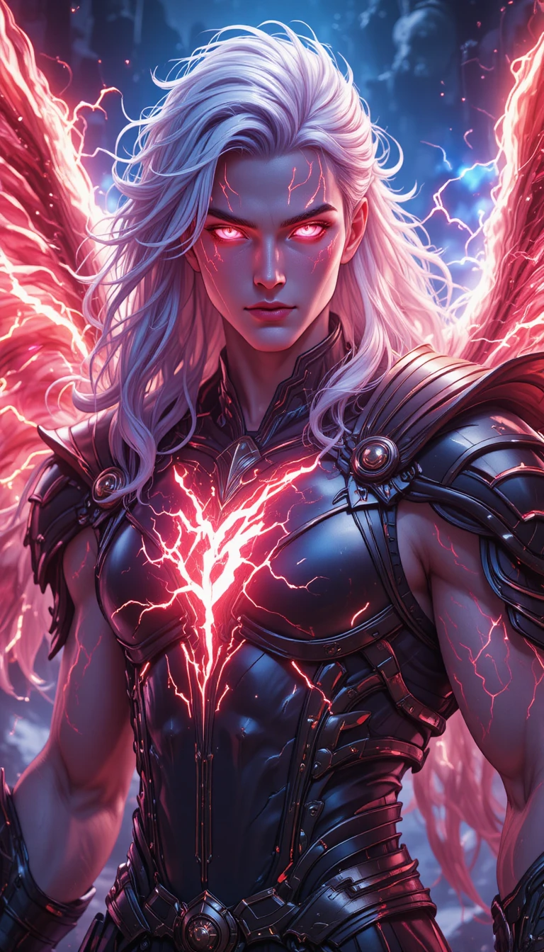 Guerrière valkyrie phénix du tonnerre aux runes lumineuses