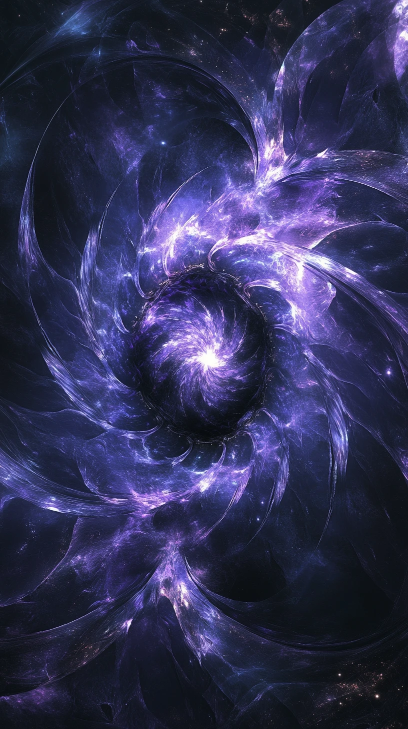 Cosmic energy core swirling in a dark abstract void