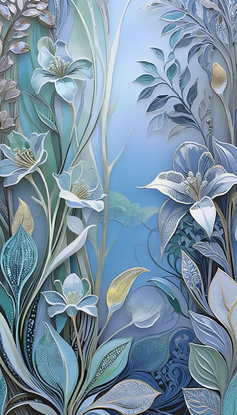 Zarte florale Line-Art im Frühling mit fließenden botanischen Formen