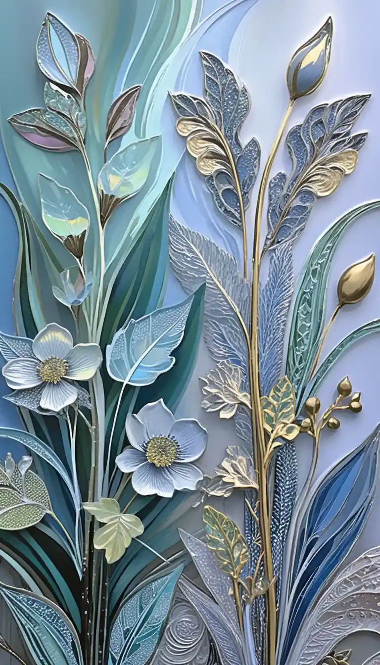 Zarte botanische Linienzeichnung im Frühling mit fließenden Blumenmotiven