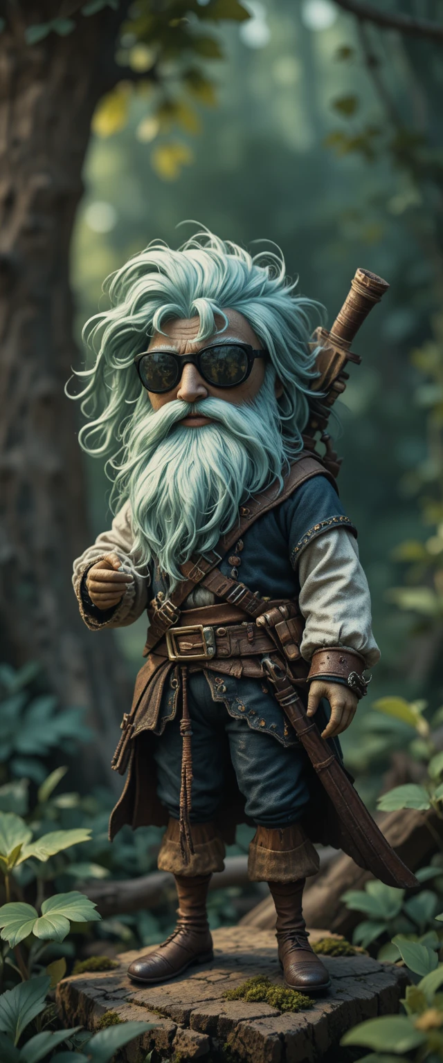 Adorable personnage pirate en aquarelle dans une petite scène de forêt