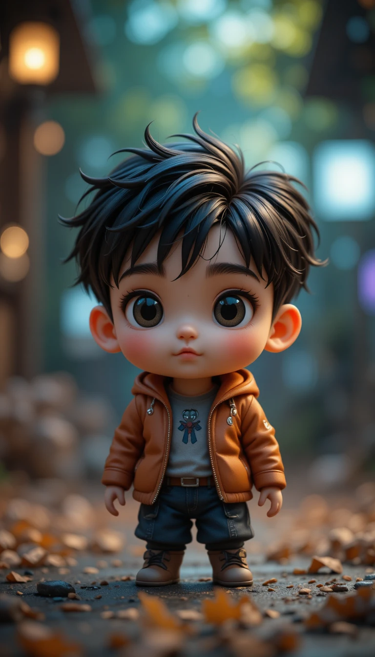Rendu 3D corps entier d’un enfant mignon en style chibi