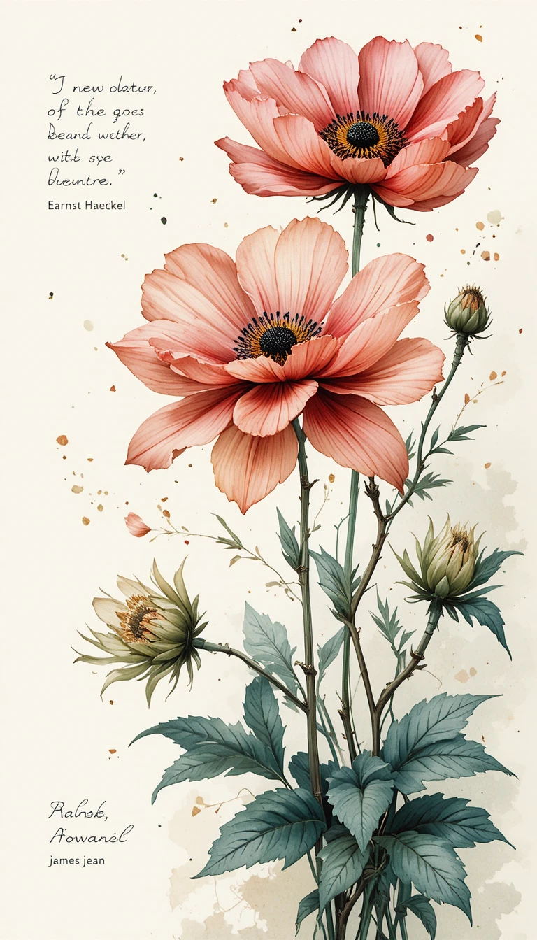 Illustration vectorielle florale d’anémone sur un flyer graphique