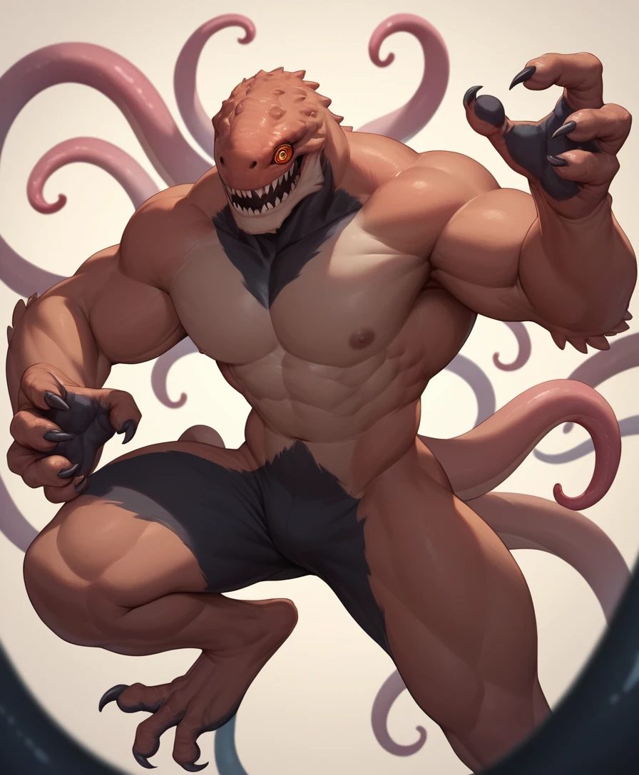 Monstro grotesco com membros retorcidos e olhos desalinhados