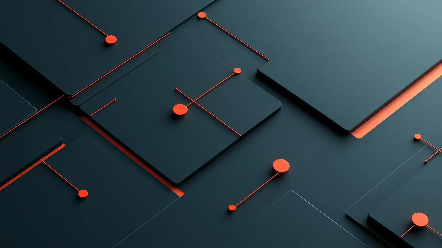 Minimales abstraktes System mit Linien, Knoten und weichen Verläufen
