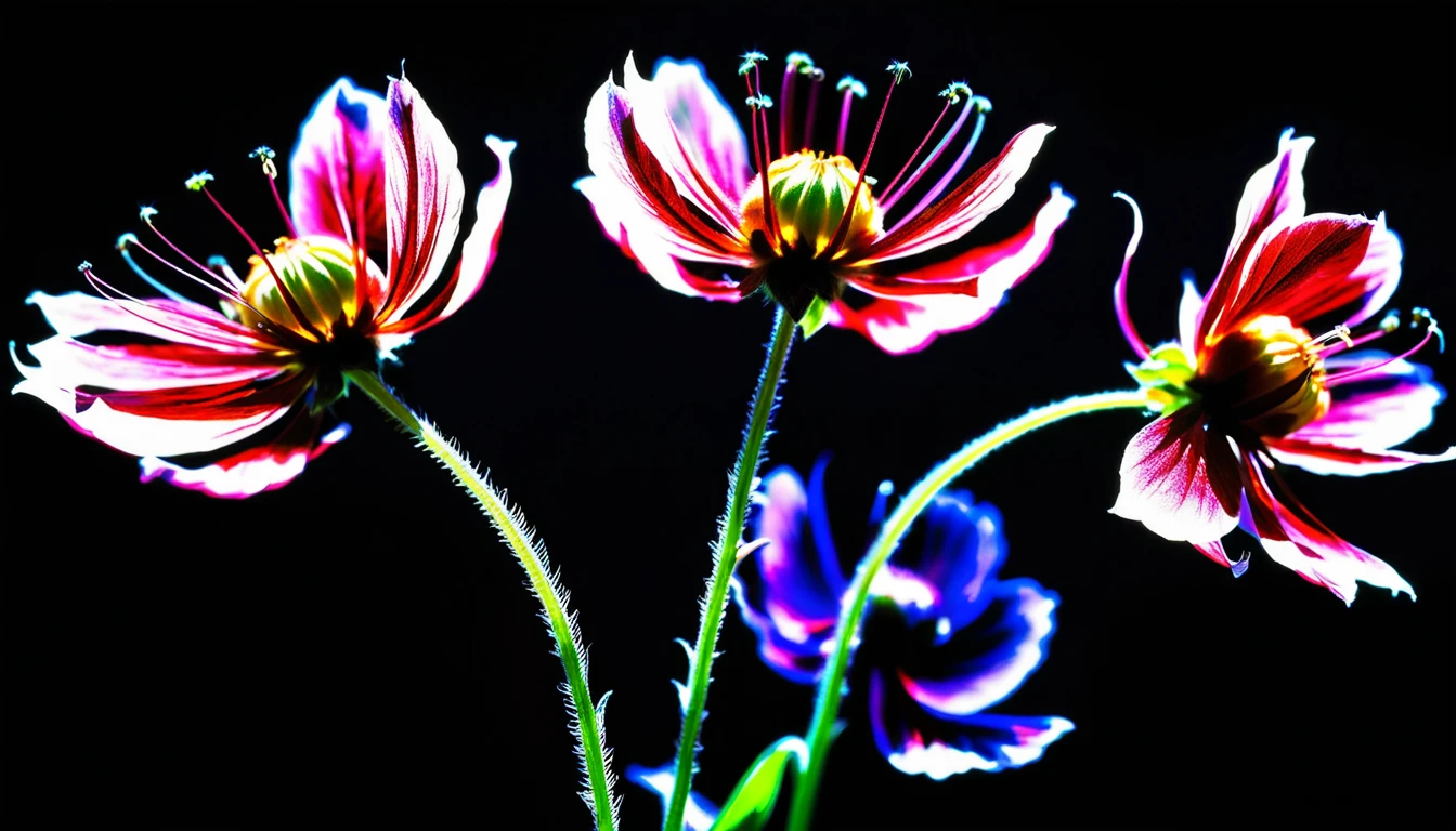 Étude fine art en macro des têtes florales Prairie Smoke