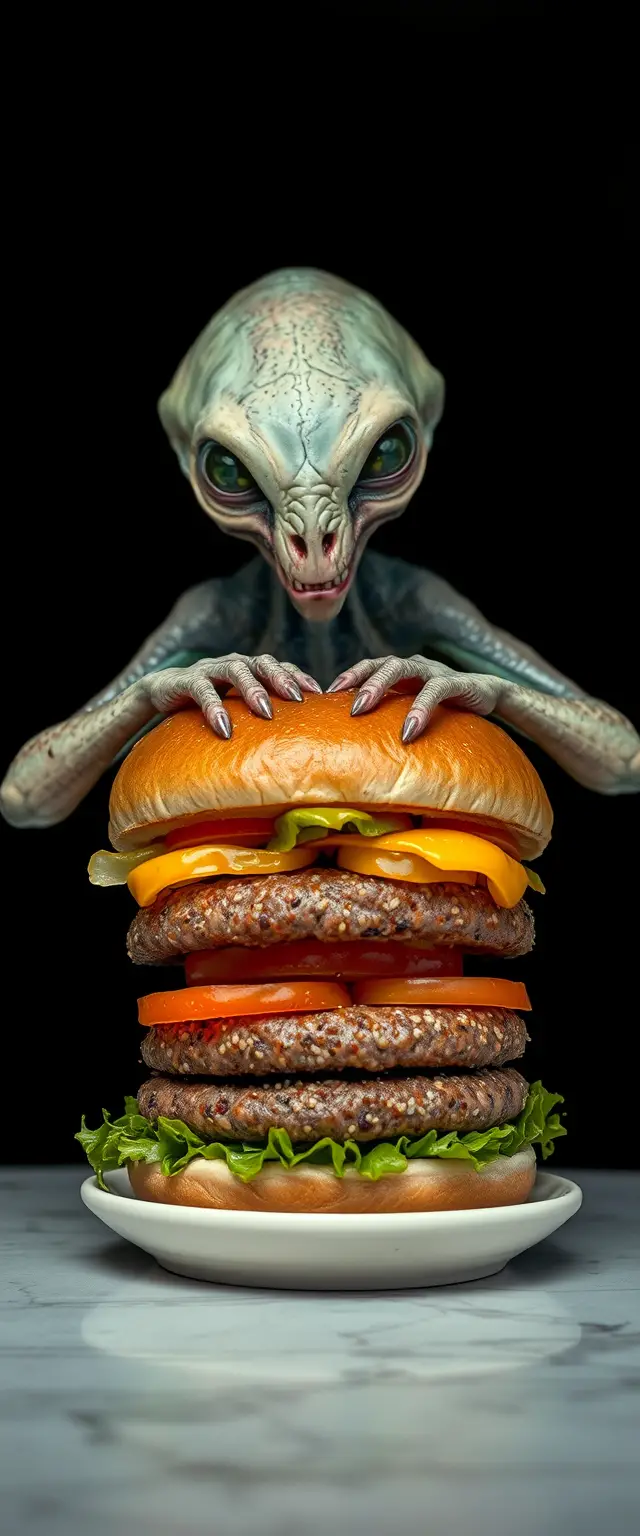 Doppelburger auf weißem Keramikteller im Studio-Stil