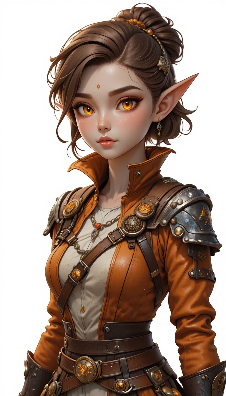 輝くルーンをまとう若いノームの鍛冶魔導士の少女