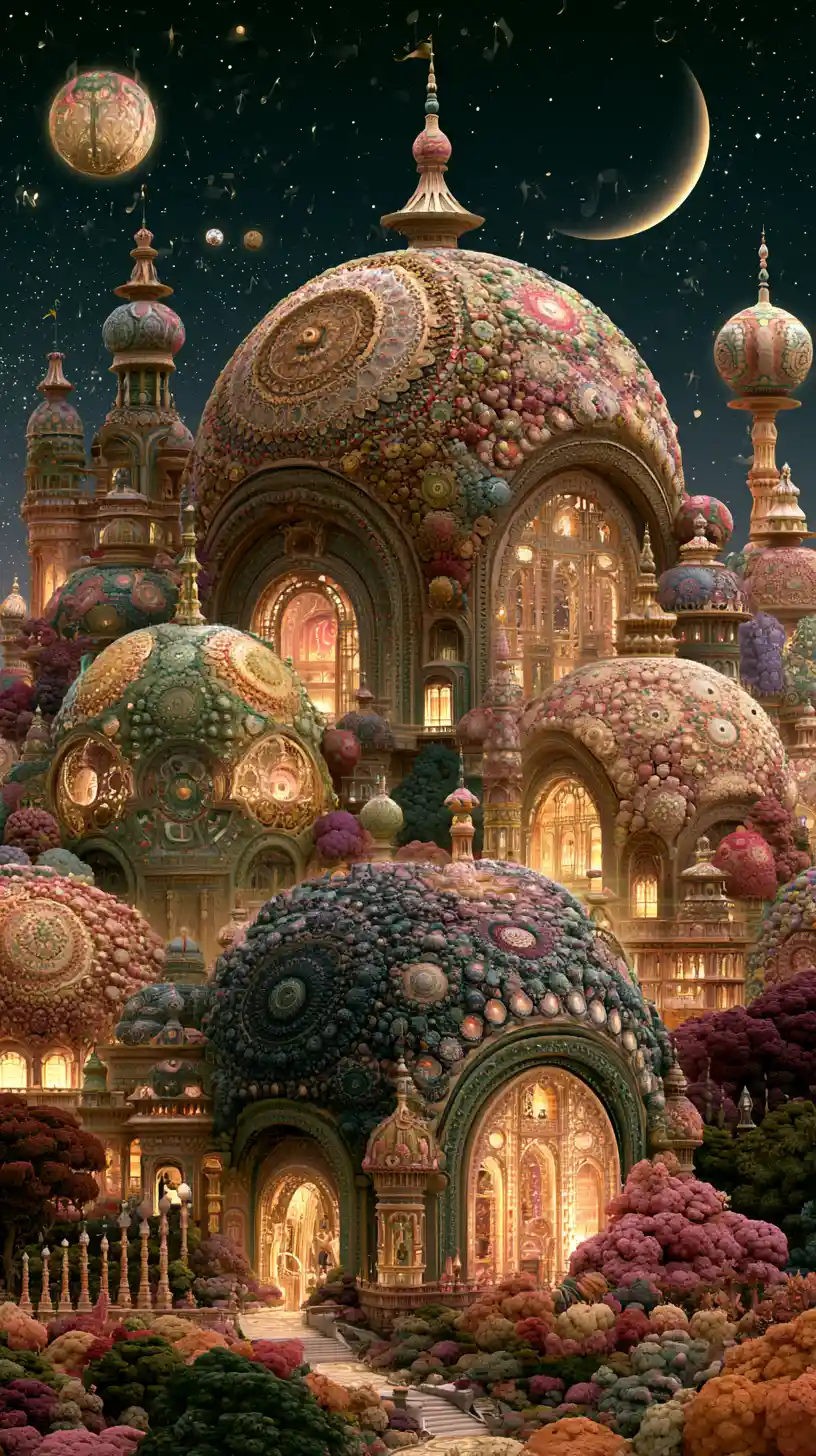 Magical fractal house in a whimsical dream world
