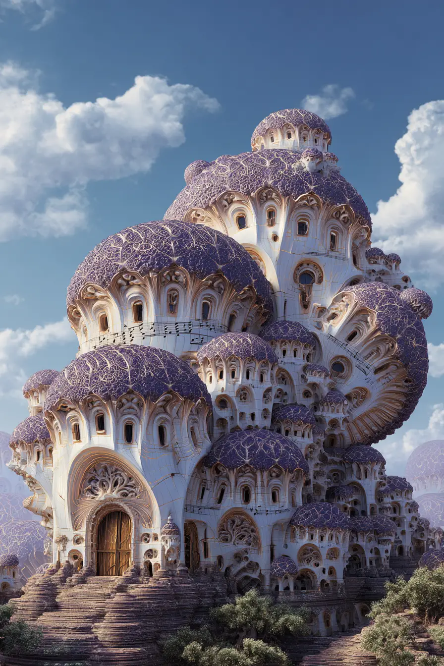 Casa frattale magica in un fiabesco mondo da sogno