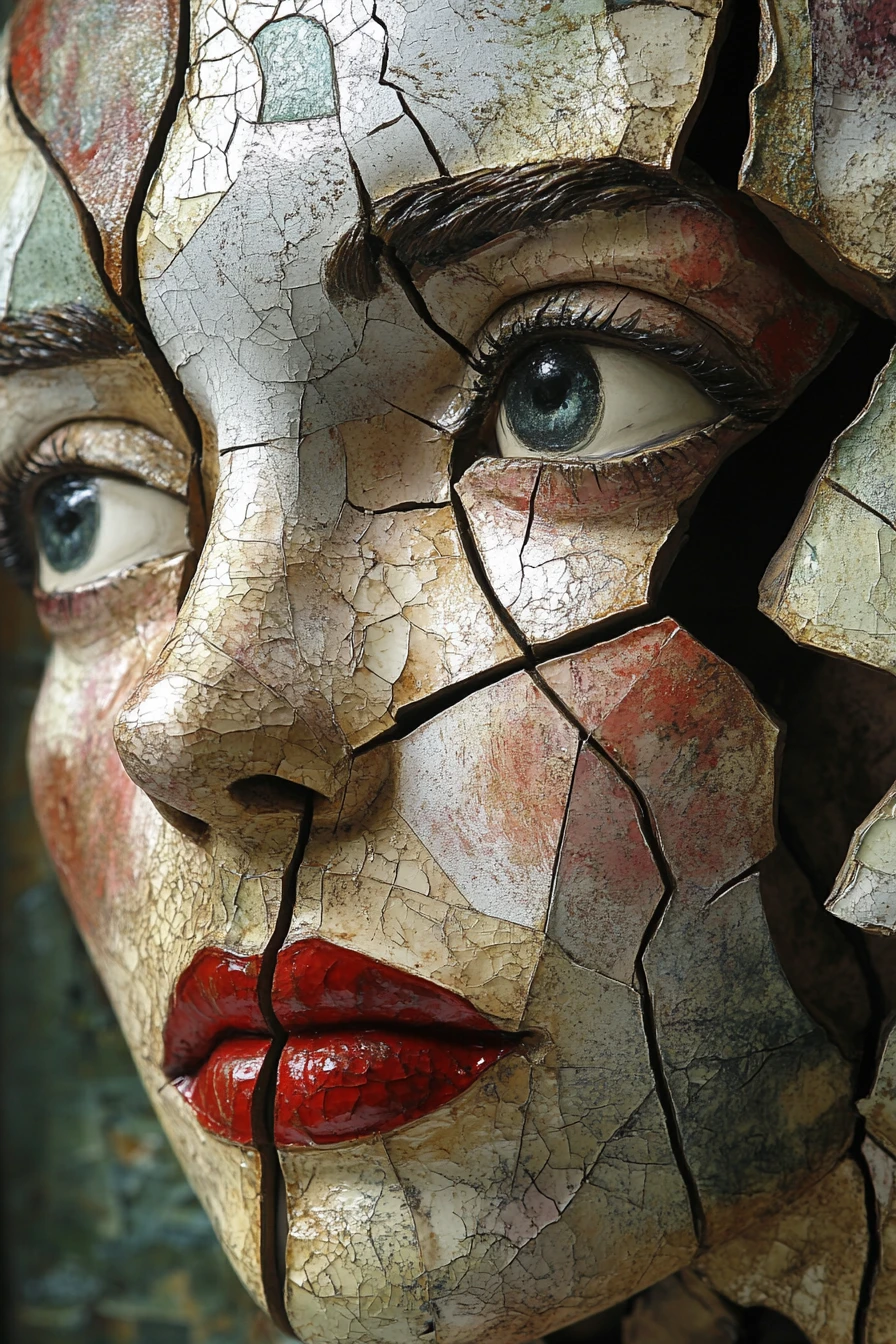 Zerbrochenes Mosaik in ein bewusst stimmiges Kunsthandwerks-Design arrangiert
