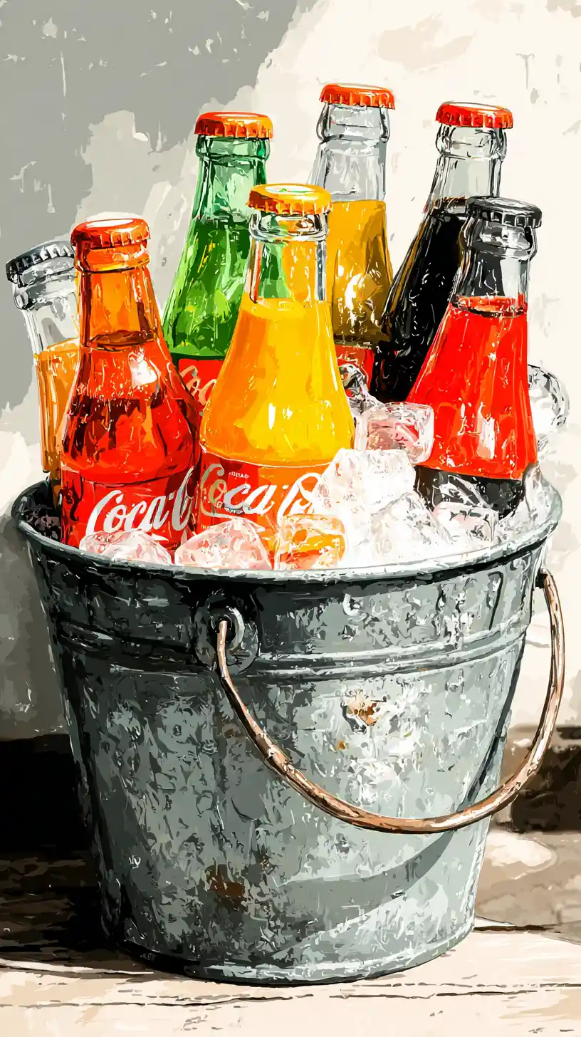 Ice filled drink bucket at a relaxed hawaiian beach bar
