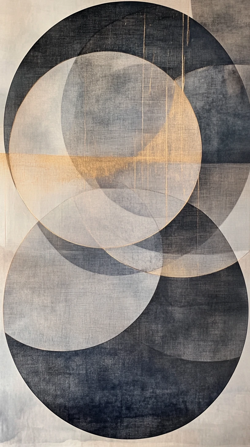 Cercles translucides en couches avec fil lumineux sur papier vieilli