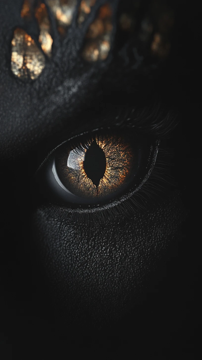 Criatura de olhos brilhantes emergindo da escuridão em cena minimalista
